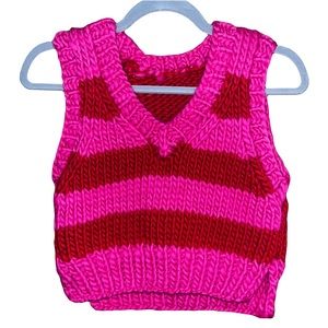 striped chunky wool vest